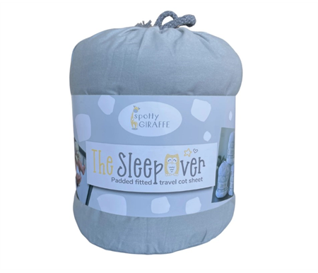  Spotty Giraffe Sleepover Padded Sheet For Portable Cots - Cool Grey