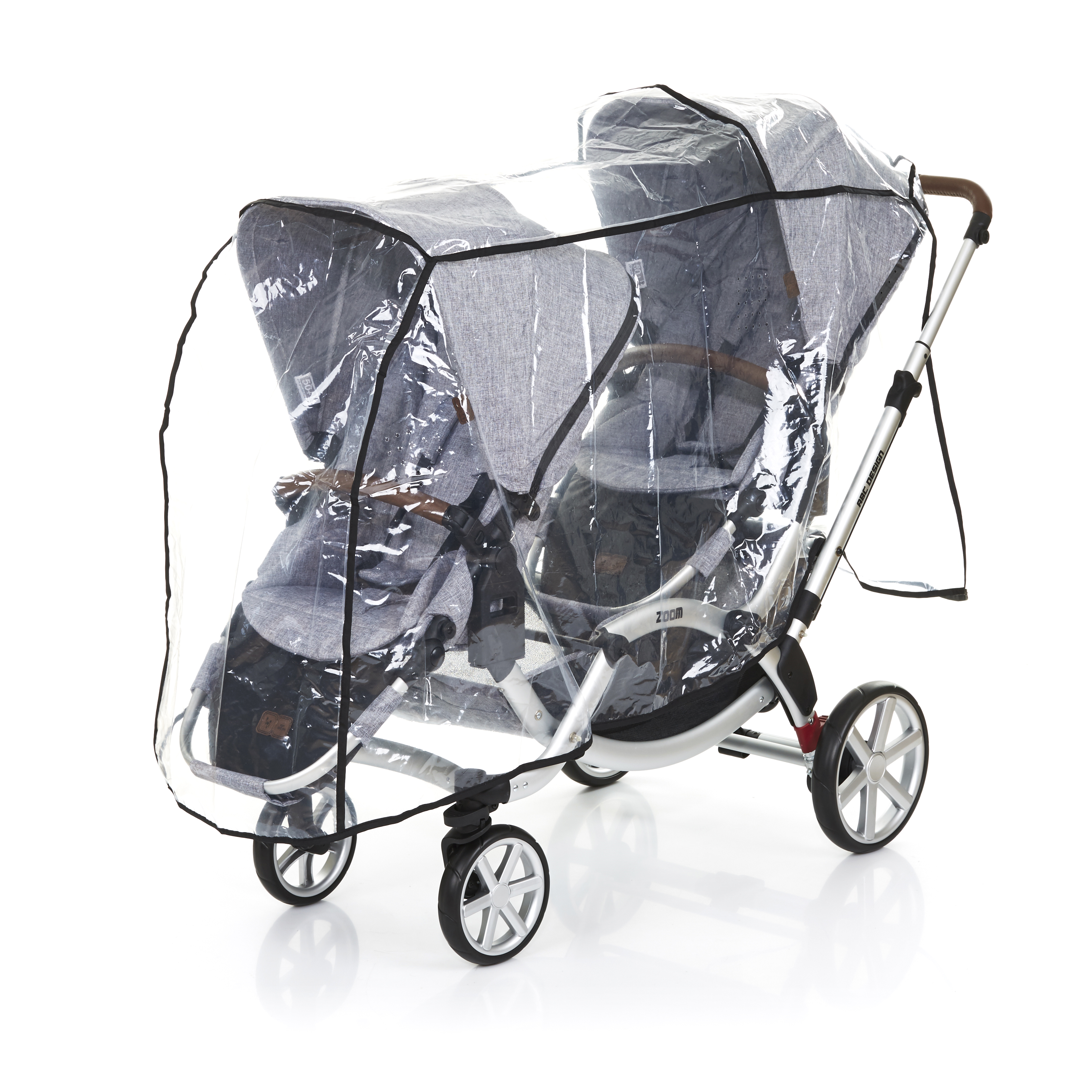 double pram rain cover