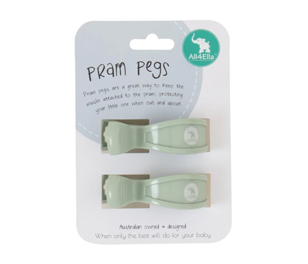 All4Ella 2 Pack Pram Pegs Sage