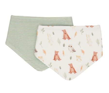All4Ella Bandana Bib 2pk - Forest Friends
