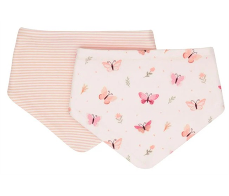 All4Ella Bandana Bib 2pk - Sweet Butterfly