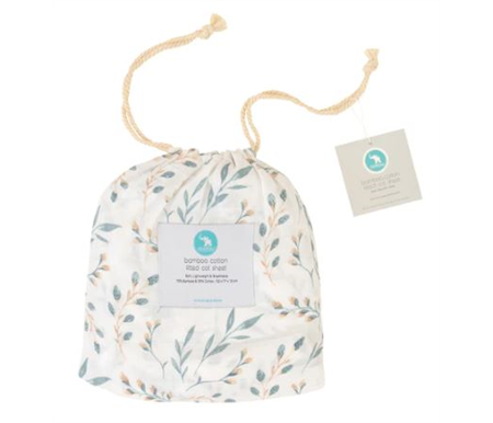 All4Ella Cot Sheet Bamboo Cotton - Willow Flower