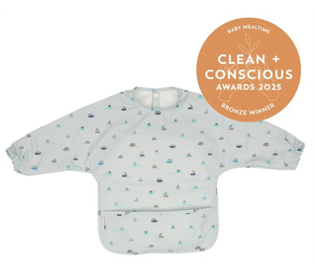 All4Ella Recycled Long Sleeve Bib - Sail Boats