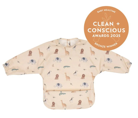 All4Ella Recycled Long Sleeve Bib - Wild Animals
