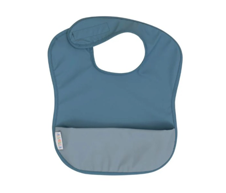 All4Ella Recycled Pouch Bib - Two - Tone Blue