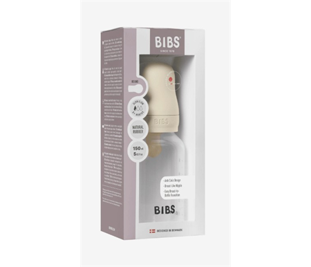 BIBS Baby Bottle 150ml Slow Flow Latex - Ivory