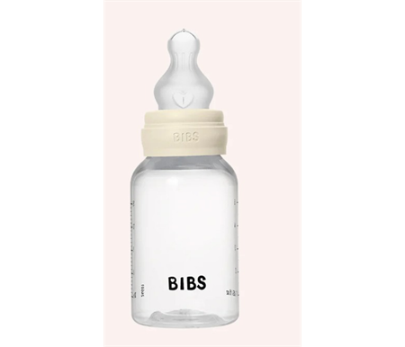 BIBS Baby Bottle 150ml Slow Flow Silicone - Ivory