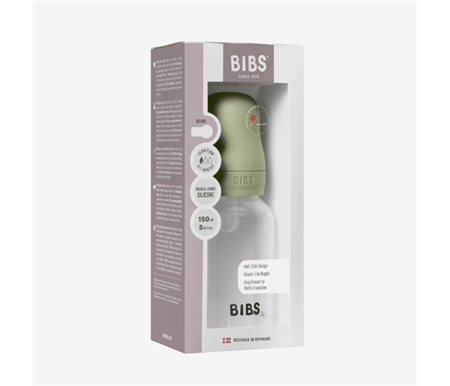 BIBS Baby Bottle 150ml Slow Flow Silicone - Sage