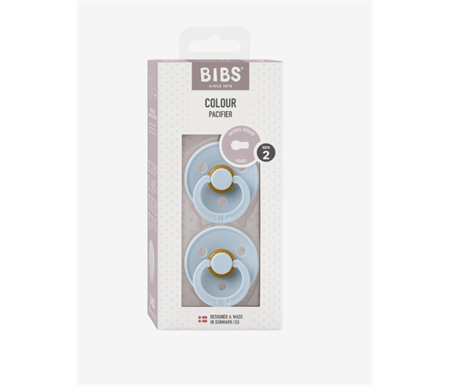 BIBS Colour Pacifier 2pk - Baby Blue