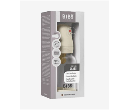 BIBS Glass Bottle 120ml Latex - Ivory