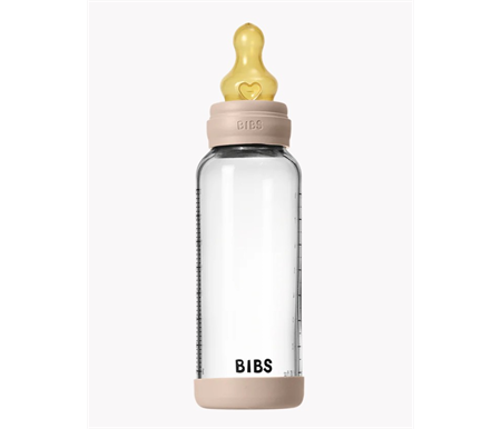 BIBS Glass Bottle 240ml - Latex - Blush