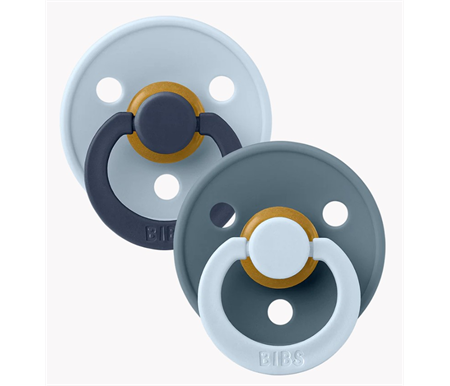 BIBS Night Glow Colour Pacifier 2pk - Blush Size 1