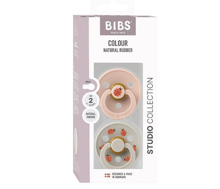 BIBS Studio Colour Pacifier 2pk - Lady Bug / Blush Mix