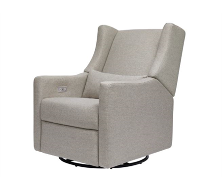 Babyletto Kiwi Electronic Recliner & Swivel Glider with USB Port - Grey-Eco Weave LAST ONE NEW IN BOX