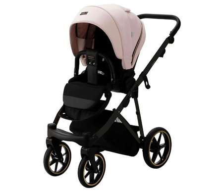 Bambini Prams Geneva Amelia - Pink on Black Frame Bonus Free Phone Holder + Sunshade + Adaptors Value $189.00