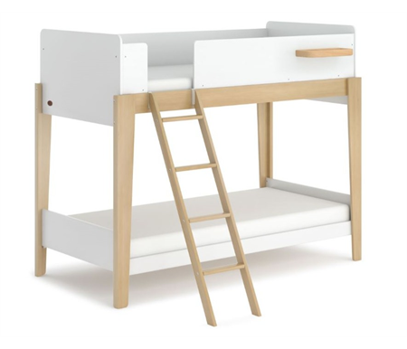 Boori Kids Natty Single Bunk Bed - Barley & Almond DISPLAY ONLY Inc 2 x Single Pocket Spring Mattresses NEW