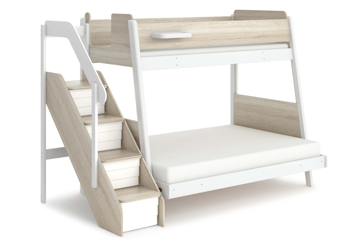 Boori Kids Natty Maxi Bunk Bed plus Staircase Barley Oak Australia