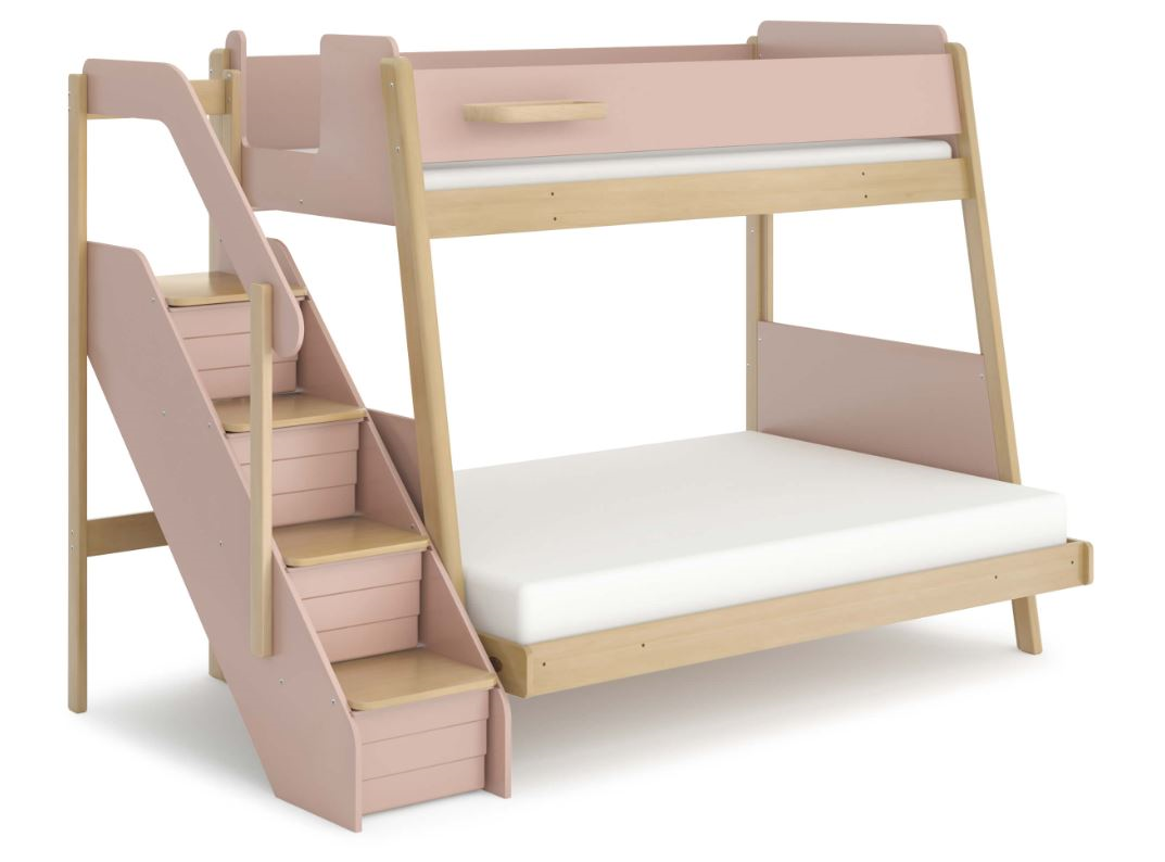 Boori Kids Natty Maxi Bunk Bed plus Staircase Cherry Almond PREORDER