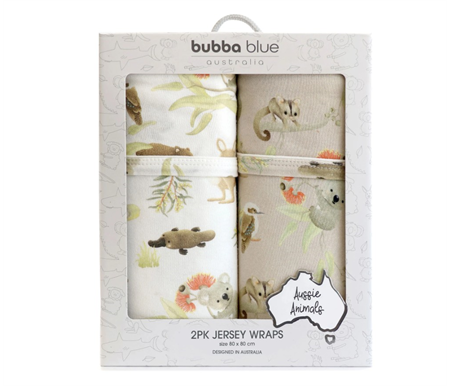 Bubba Blue Aussie Animals 2 Pk Jersey Wraps
