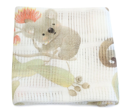 Bubba Blue Aussie Animals Cellular Blanket Digital Printed
