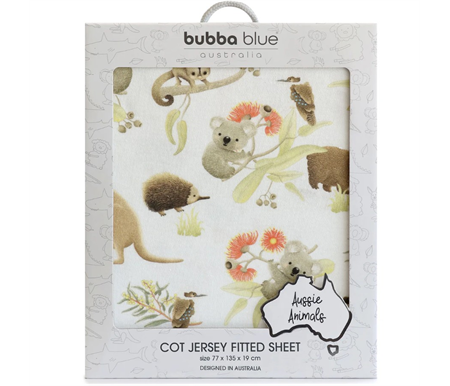 Bubba Blue Aussie Animals Cot Fitted Sheet