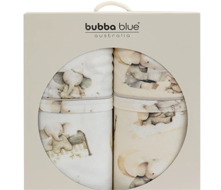Bubba Blue Elephant Bedtime - 2pk Jersey Wraps