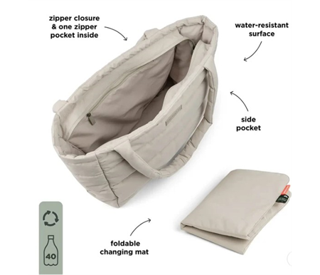 Done By Deer Quilted Changing Tote Bag - Sand