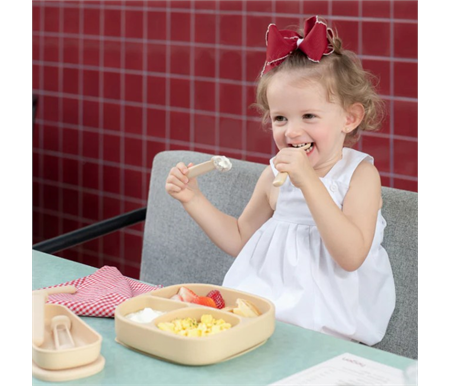 Hegen Divided Suction Plate Silicone - Taupe