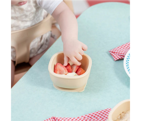 Hegen Suction Bowl With Snack Lid Silicone - Taupe