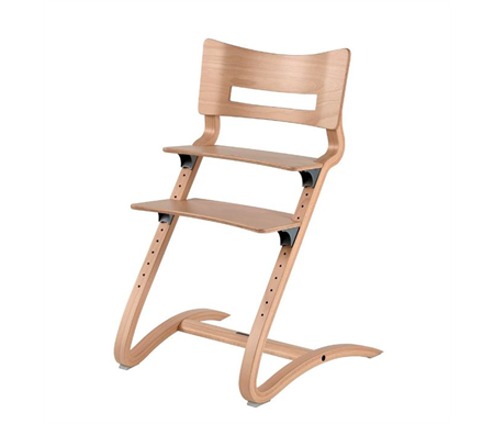 Leander High Chair - Natural Bonus Chair Safety Bar, Tray & Organic Grey Cushion Display Only