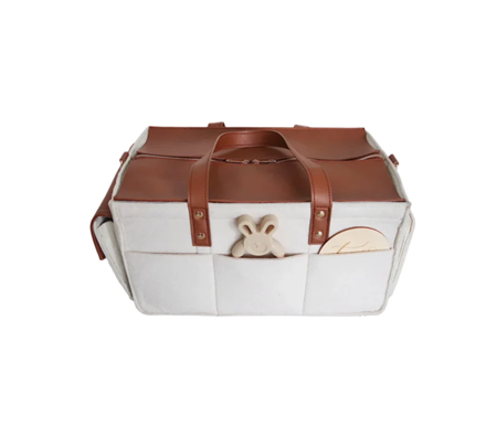 Little Bits Essentials The Caddy Bag - Vegan Leather Top (Cream/Tan)