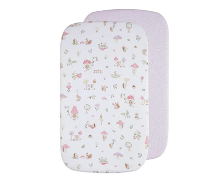 Living Textiles 2pk Jersey Bedside Sleeper Fitted Sheet - Whimsical Wonderland