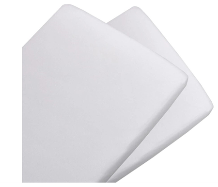 Living Textiles 2pk Jersey Bedside Sleeper Fitted Sheet - White