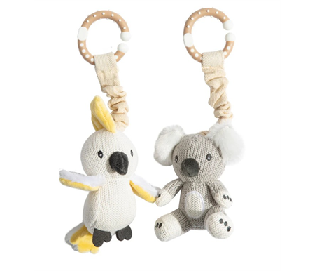 Living Textiles 2pk Stroller Toy - Australiana Cockatoo and Koala