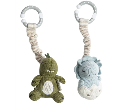 Living Textiles 2pk Stroller Toy - Dinosaurs