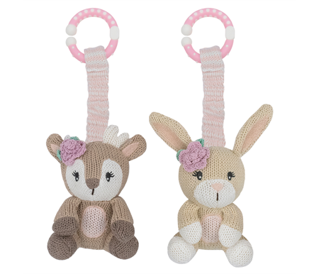 Living Textiles 2pk Stroller Toy - Fawn and Bunny