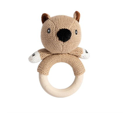 Living Textiles Australiana Ring Rattle - Wally the Wombat