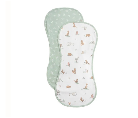 Living Textiles Burp Cloths 2pk - Australiana