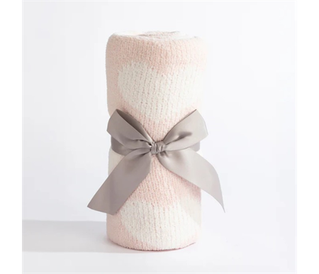 Living Textiles Chenille Blankets - Pink Hearts