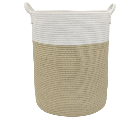 Living Textiles Cotton Rope Large Hamper - White Natural