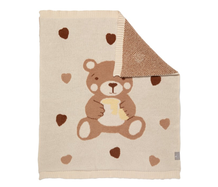 Living Textiles Jacquard Blanket - Cuddly Bear