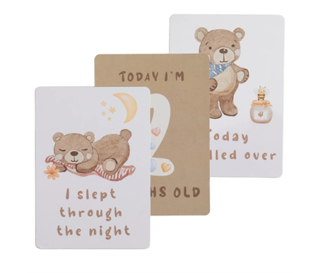 Living Textiles Milestone Cards - Cuddly Bear