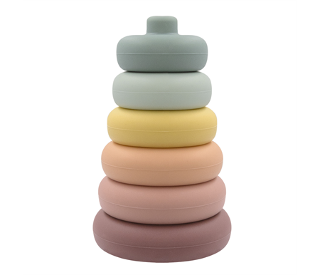 Living Textiles Playground Silicone Ring Stacking Tower - Multi