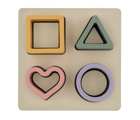 Living Textiles Playground Silicone Shape Puzzle - Rose