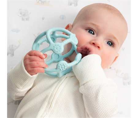 Living Textiles Playground Silicone Teething Ball - Light Blue