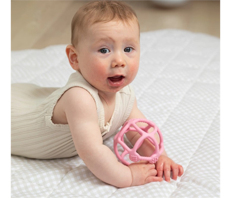 Living Textiles Playground Silicone Teething Ball - Light Pink