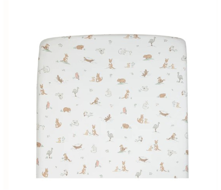 Living Textiles Port-a-cot Fitted Sheet - Australiana