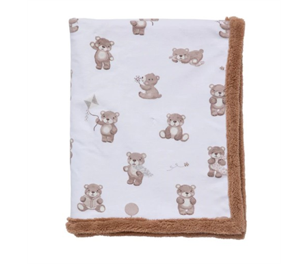 Living Textiles Sherpa Pram Blanket - Cuddly Bear