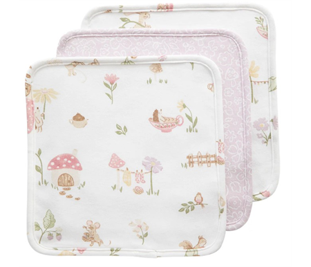 Living Textiles Whimsical Wonderland Wash Cloths 3pk