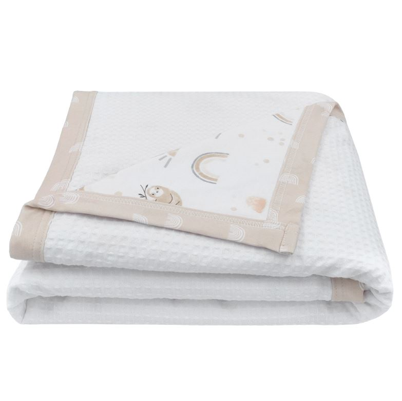 Living Textiles Cot Waffle Blanket Sloth Australia